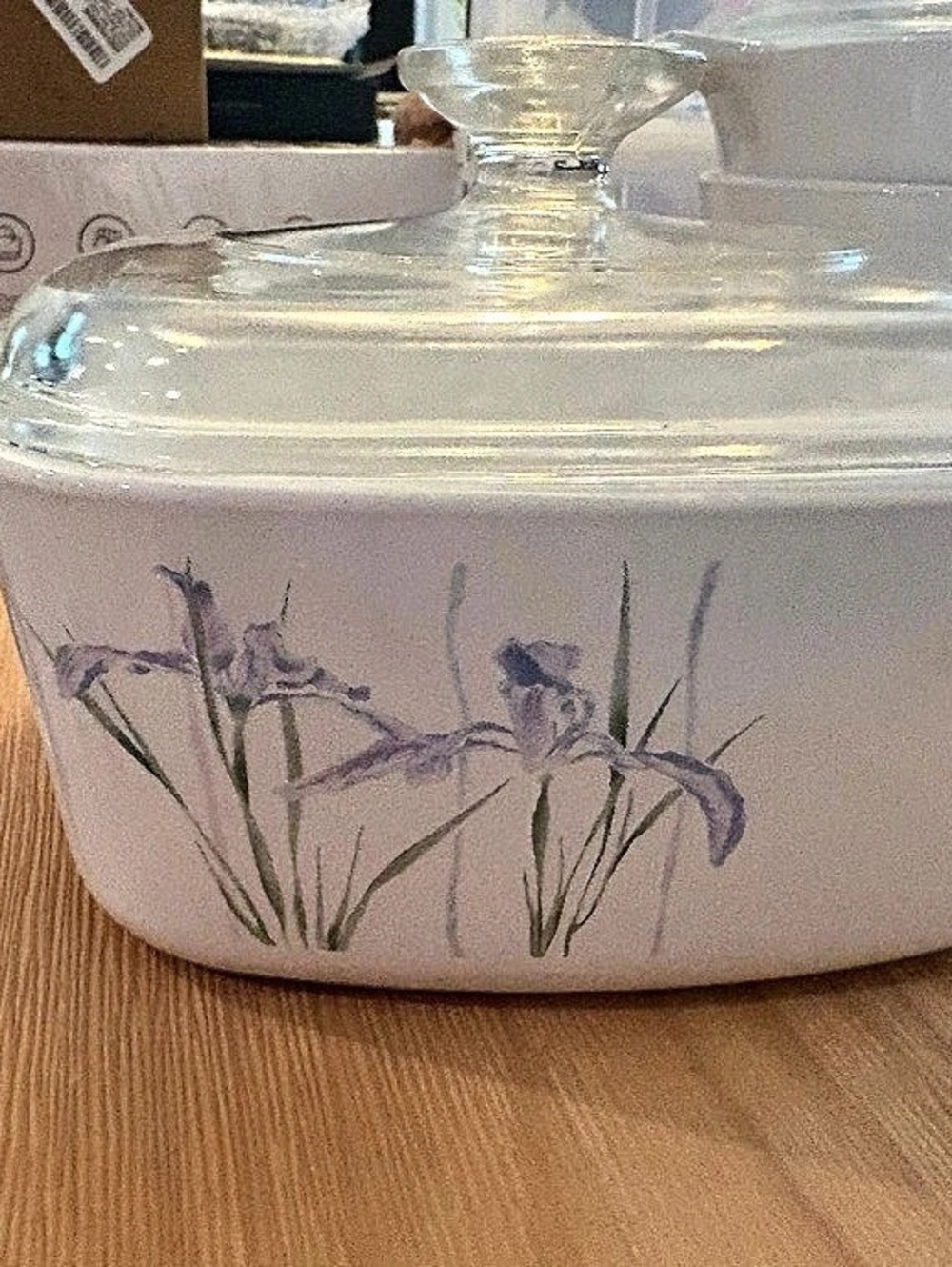 CorningWare Shadow Iris A-2-B Casserole Dish Floral Casserole Dish with Lid